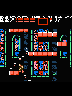 ファミコン「悪魔城伝説」のゲーム画面