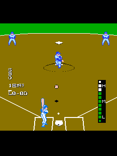 ファミコン「ベースボールファイター」のゲーム画面
