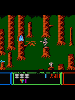ファミコン「伝説の騎士エルロンド」のゲーム画面