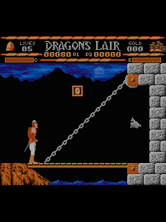 ファミコン「ドラゴンズレア」のゲーム画面