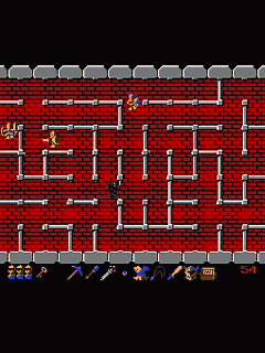 ファミコン「ドルアーガの塔」のゲーム画面