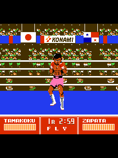 ファミコン「エキサイティングボクシング」のゲーム画面