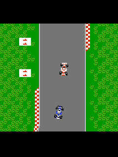 ファミコン「ファミリーサーキット'91」のゲーム画面