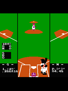 ファミコン「プロ野球ファミリースタジアム'87」のゲーム画面