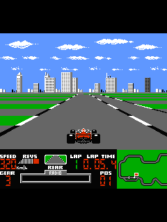 ファミコン「フェラーリ Grand Prix Challenge」のゲーム画面