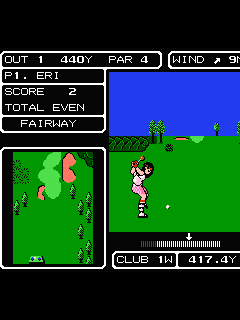 ファミコン「ファイティングゴルフ」のゲーム画面