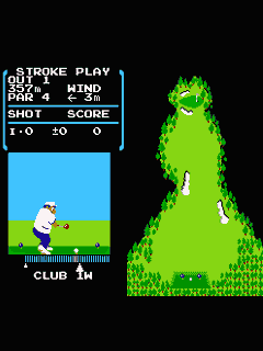 ファミコン「ゴルフ」のゲーム画面