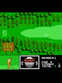 ファミコン「ゴルフグランドスラム（GOLF GRAND SLAM）」のゲーム画面