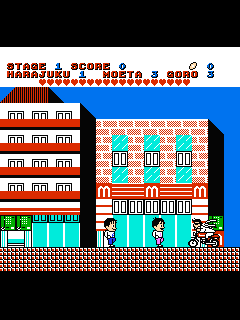 ファミコン「花のスター街道」のゲーム画面