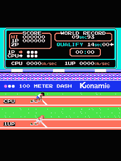 ファミコン「ハイパーオリンピック」のゲーム画面