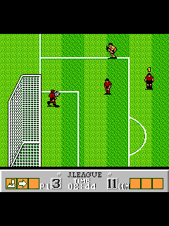ファミコン「Jリーグファイティングサッカー」のゲーム画面