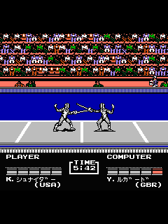 ファミコン「コナミックスポーツ・イン・ソウル」のゲーム画面