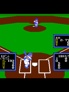 ファミコン「メジャーリーグ」のゲーム画面