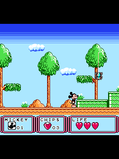 ファミコン「ミッキーマウスIII 夢ふうせん」のゲーム画面
