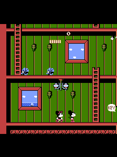 ファミコン「ミッキーマウス 不思議の国の大冒険」のゲーム画面