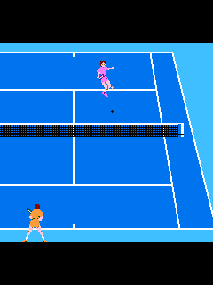ファミコン「燃えろ！！プロテニス」のゲーム画面