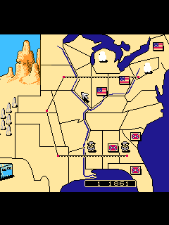 ファミコン「NORTH ＆ SOUTH（ノースアンドサウス）わくわく南北戦争」のゲーム画面