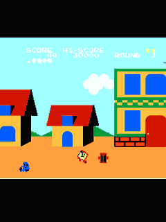 ファミコン「パックランド」のゲーム画面
