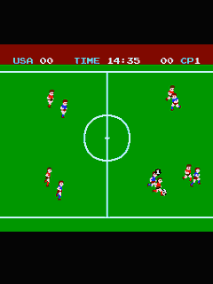 ファミコン「サッカー」のゲーム画面
