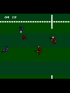 ファミコン「スーパーラグビー」のゲーム画面