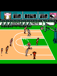 ファミコン「タイトー バスケットボール」のゲーム画面