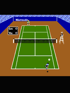 ファミコン「テニス」のゲーム画面