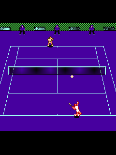 ファミコン「ワールドスーパーテニス」のゲーム画面