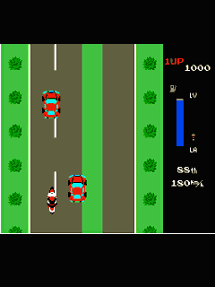 ファミコン「ジッピーレース」のゲーム画面